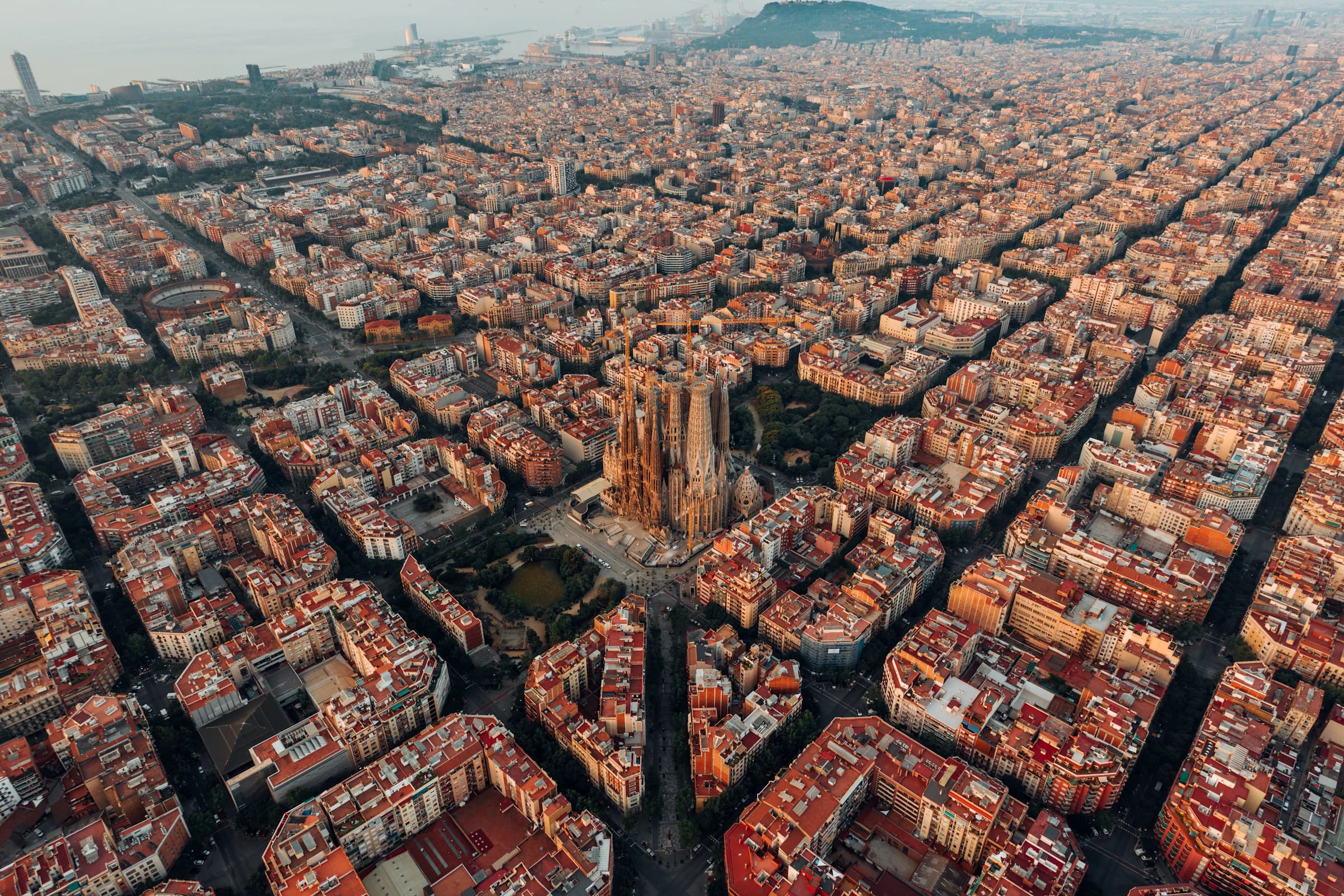 Barcelona rooftops and Sagrada Família