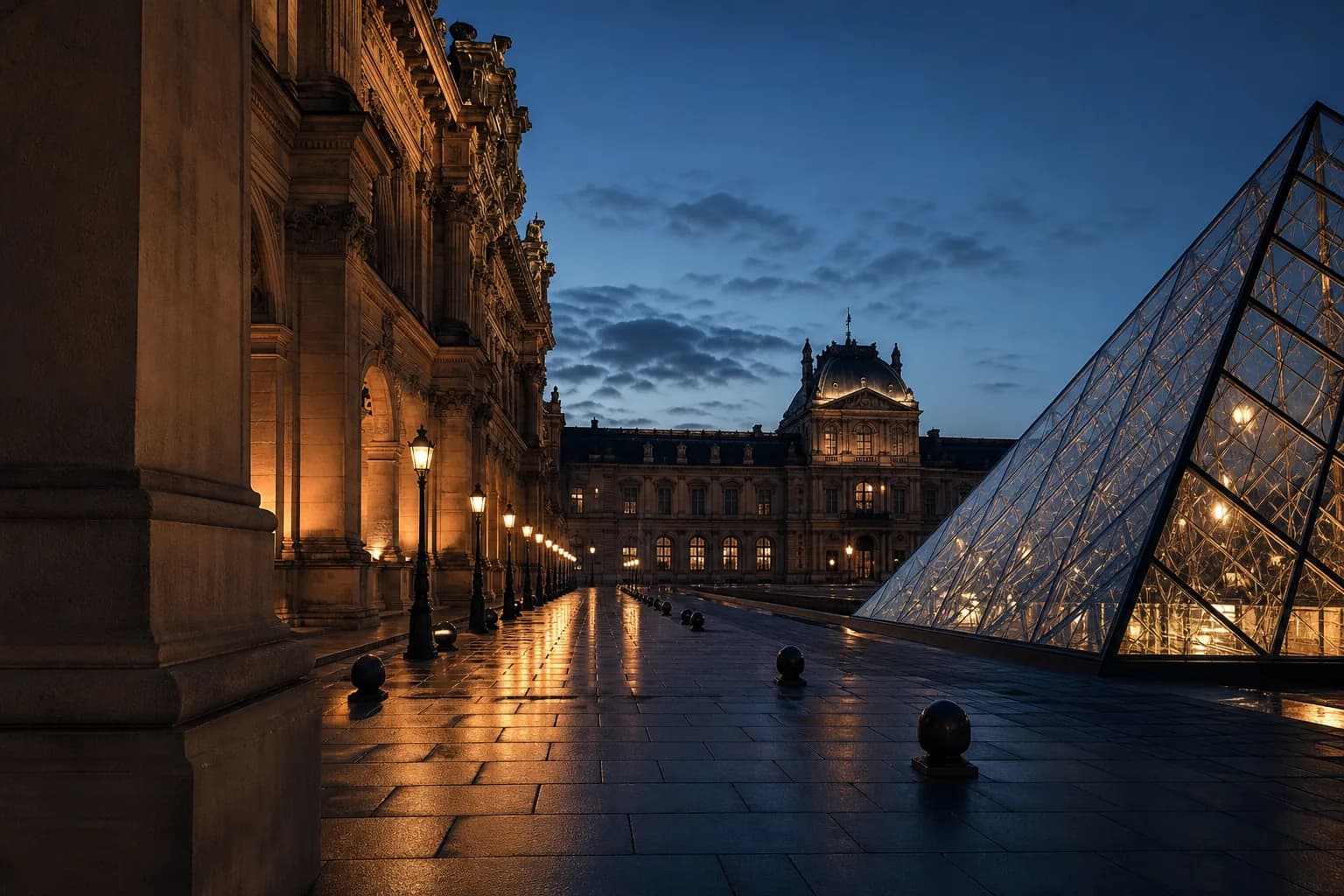 Institutional architecture at blue hour — residency pathways
