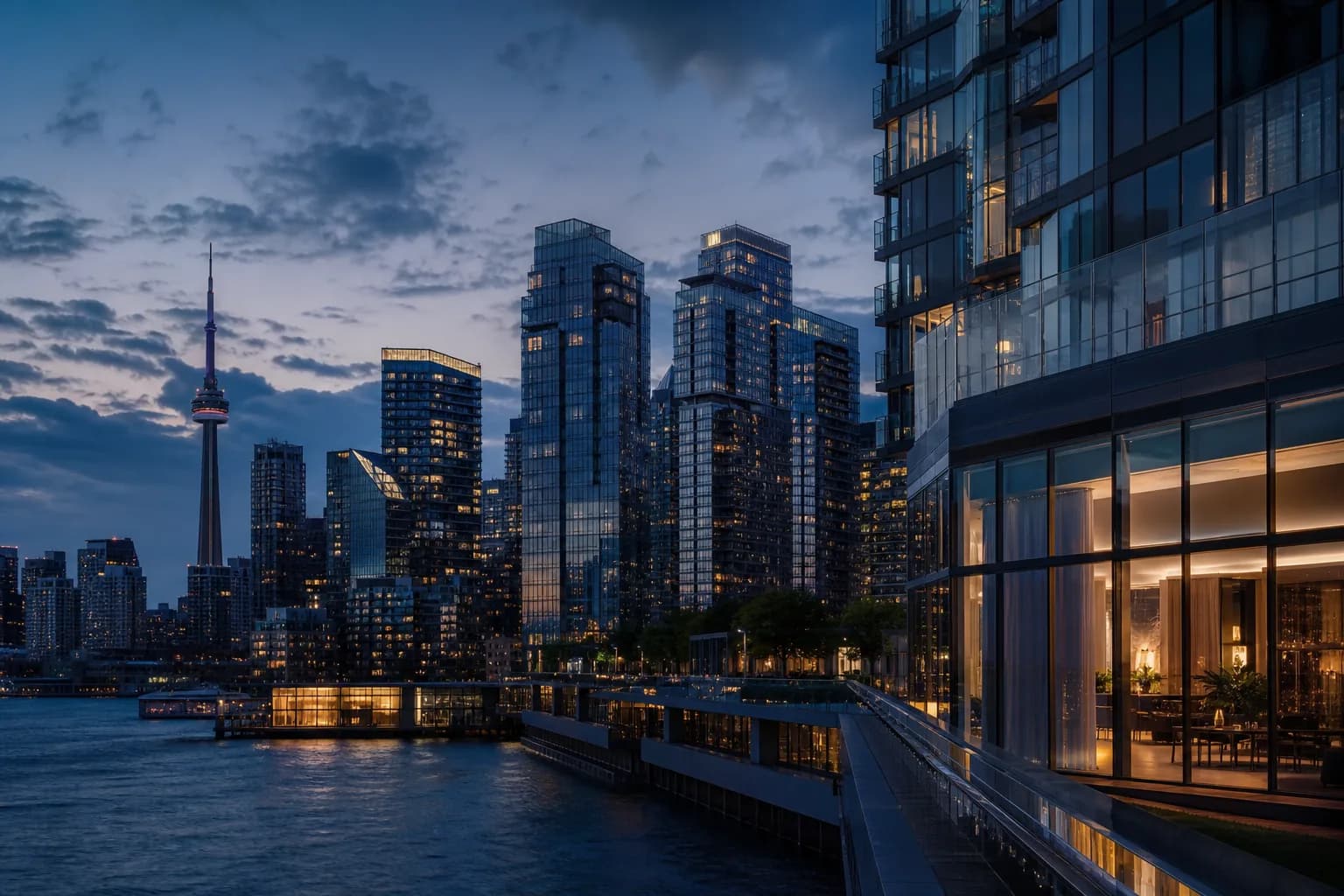 Toronto skyline at blue hour